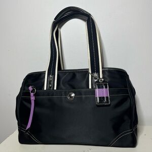 Coach F11993 Hampton Weekend Bag in Black Nylon